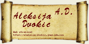 Aleksija Dvokić vizit kartica